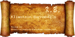 Klimstein Barnabás névjegykártya