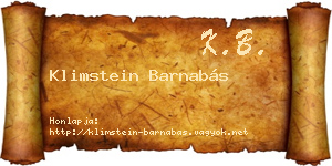 Klimstein Barnabás névjegykártya