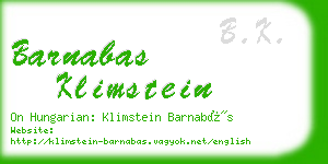 barnabas klimstein business card